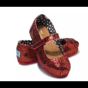 TOMS Toddler MaryJane Glitter Shoes